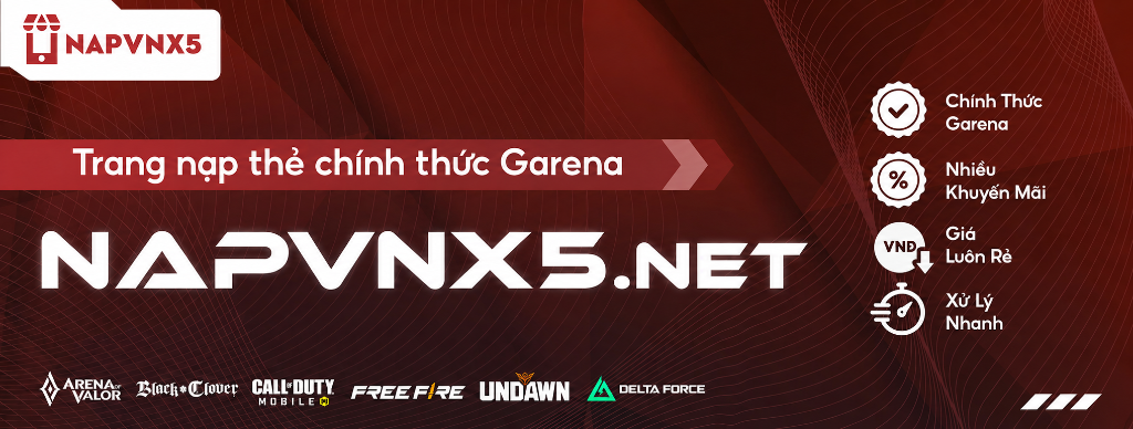 Banner Trang Nạp Thẻ Garena napkimcuongff2026.com